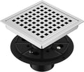 6 in Square Shower Drain Chrome - High Flow Stainless Steel