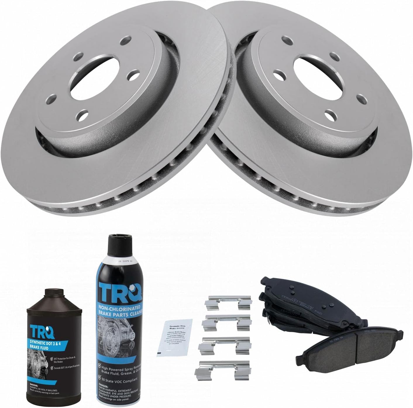 TRQ Front Brake Pad & Rotor Kit for Jeep Commander & Grand Cherokee