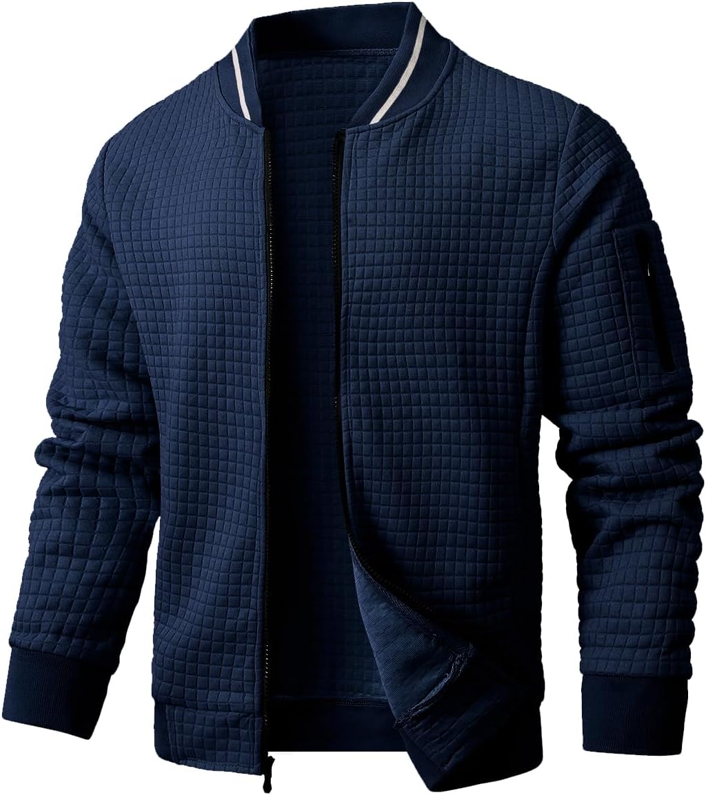 Mens Casual Jacket Lightweight Varsity Coat for All Seasons