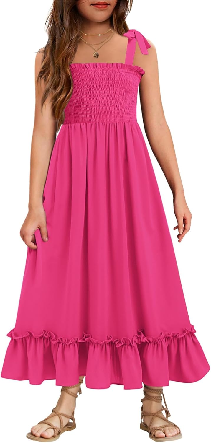 Arshiner Girls Summer Dress Boho Beach Casual Maxi Dresses