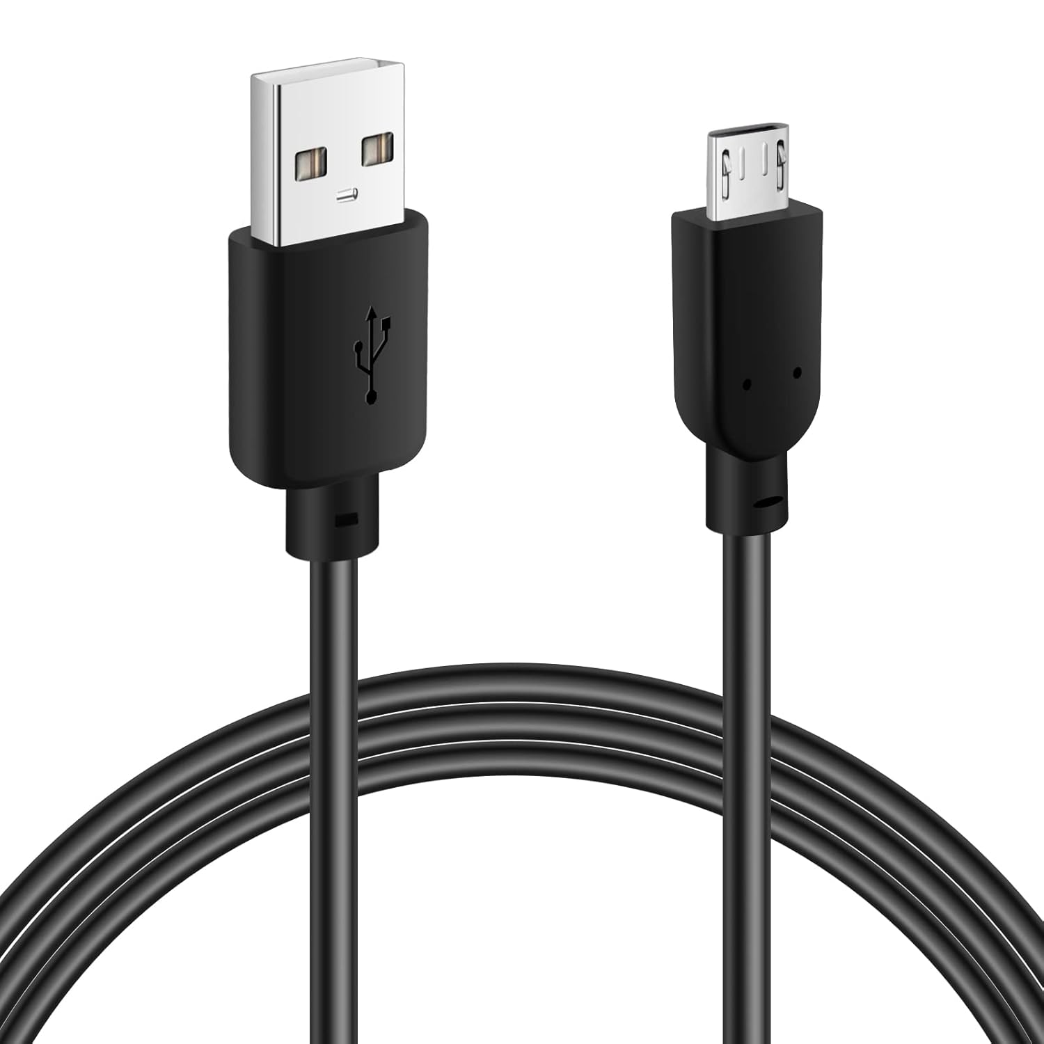Fast Charging 6ft Micro USB Cable - Samsung S7 S6 Edge, PS4, Kindle -Black