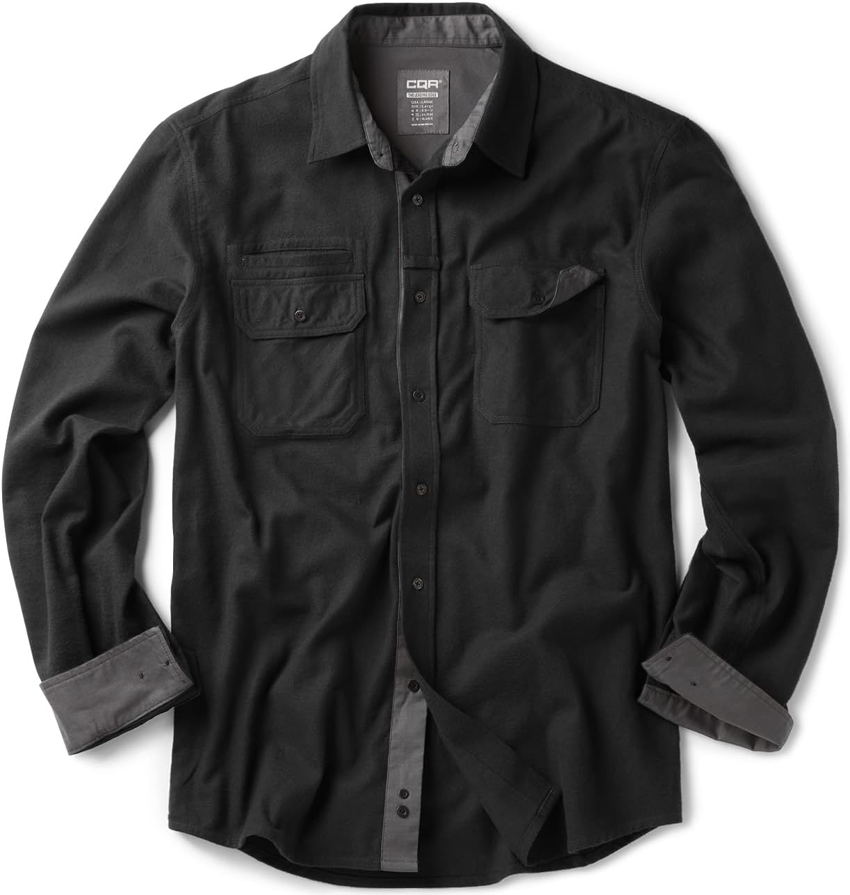 CQR Men's 100% Cotton Flannel Shirts for All-Day Comfort