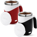 Self-Stirring Coffee Mug Set - 13.5oz Stainless Steel Automatic Mixer