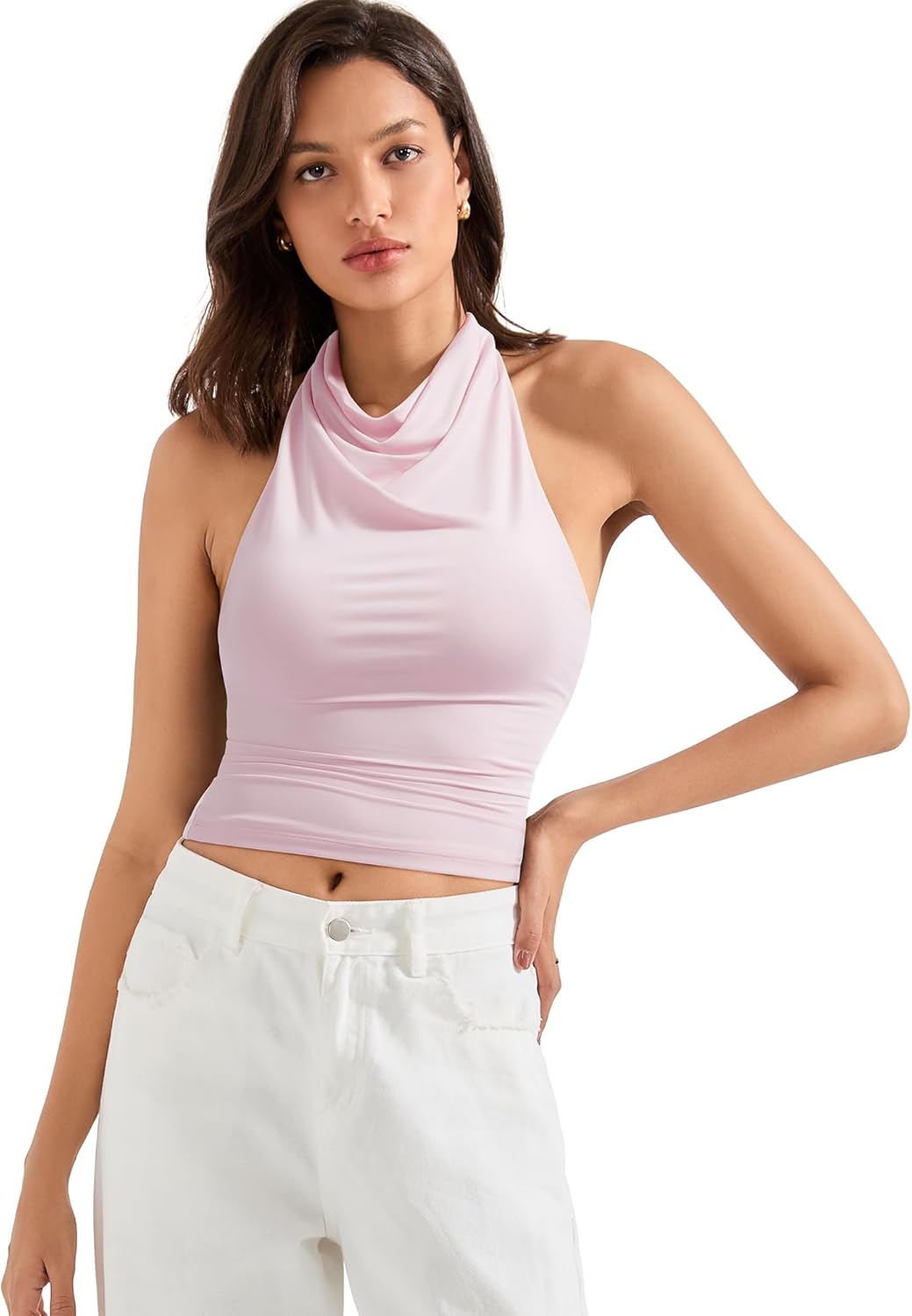 SUUKSESS Women Halter Backless Tank Tops for Summer Nights