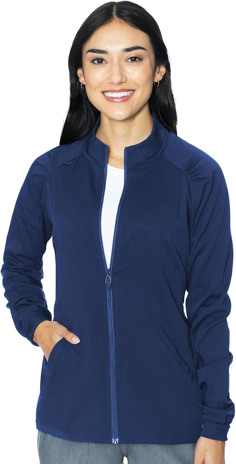 Med Couture Women's Scrub Warm-Up Jacket with 4 Pockets