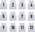 Numbered Pinnies 12 Pack (1-12) Team Practice Jerseys - Durable Mesh