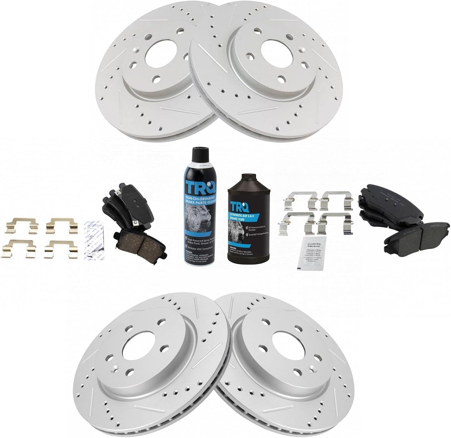 TRQ Front & Rear Brake Pad & Rotor Kit for Buick & Chevrolet