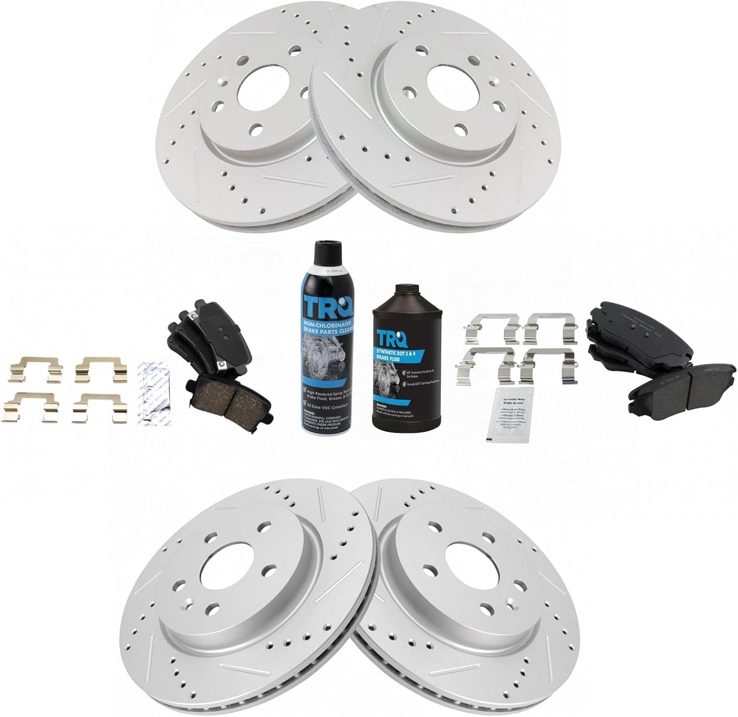 TRQ Front & Rear Brake Pad & Rotor Kit for Buick & Chevrolet