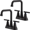 Matte Black Bathroom Sink Faucet with 360 Swivel Spout Design