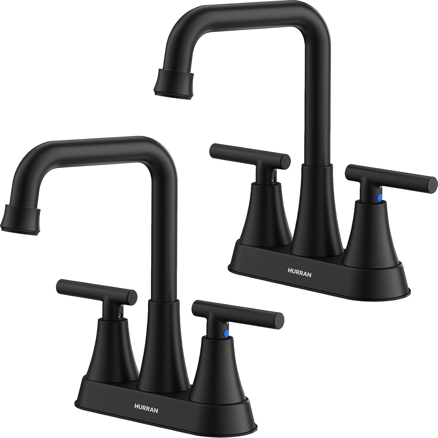Matte Black Bathroom Sink Faucet with 360 Swivel Spout Design