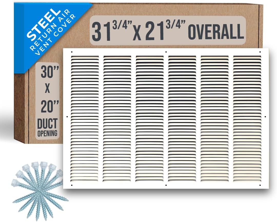 Fits 30x20 Duct Opening Steel Return Air Grille for HVAC