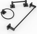 RUACQ 3-Piece Bathroom Hardware Set - Matte Black Modern Hardware
