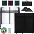 LUCKUP DJ Facade Booth 41in x 20in Portable DJ Table - Foldable LED