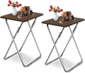 Folding TV Tray Table for Bed & Sofa - Portable 25in Walnut