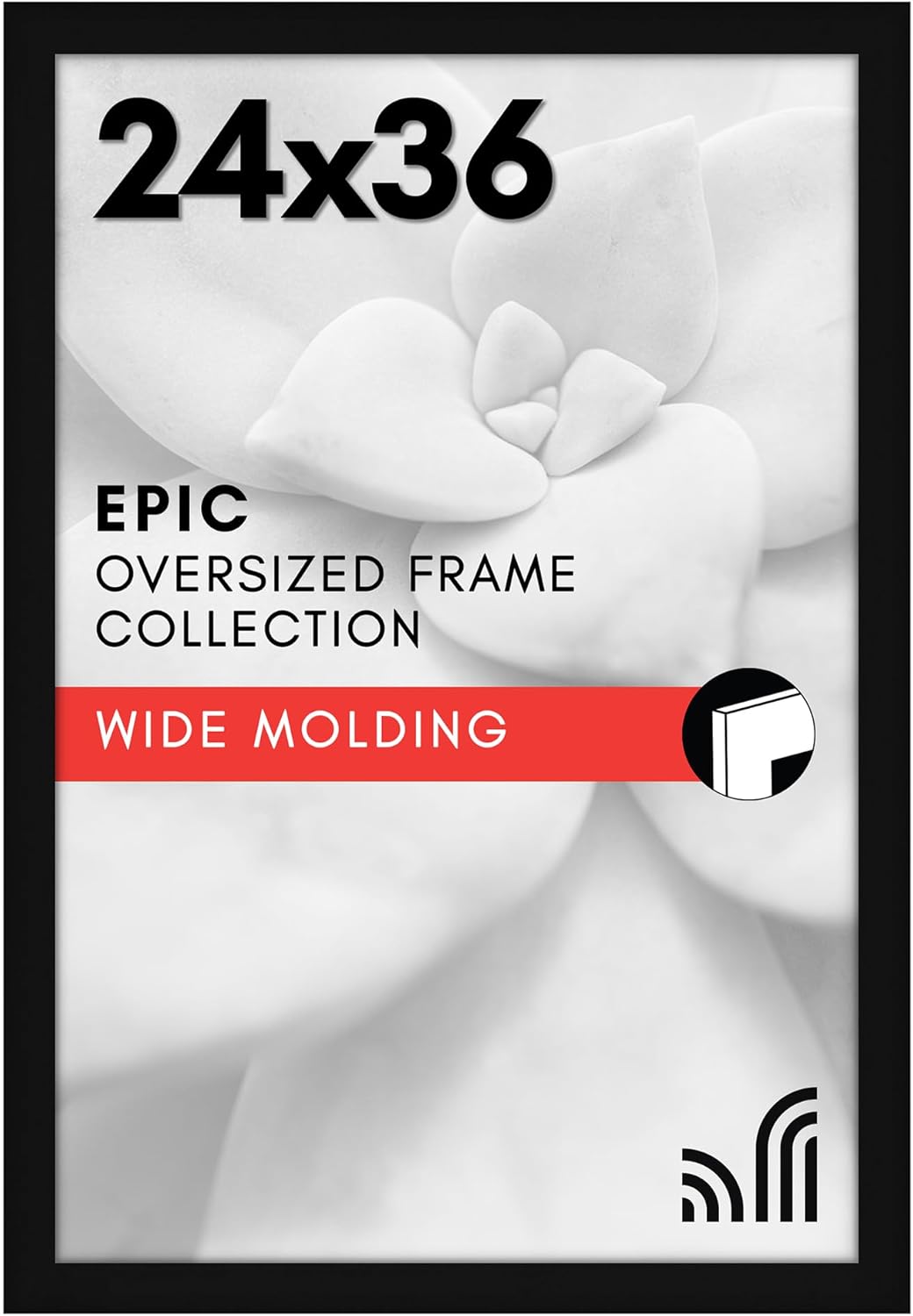 24x36 Black Picture Frame with Polished Plexiglass for Display