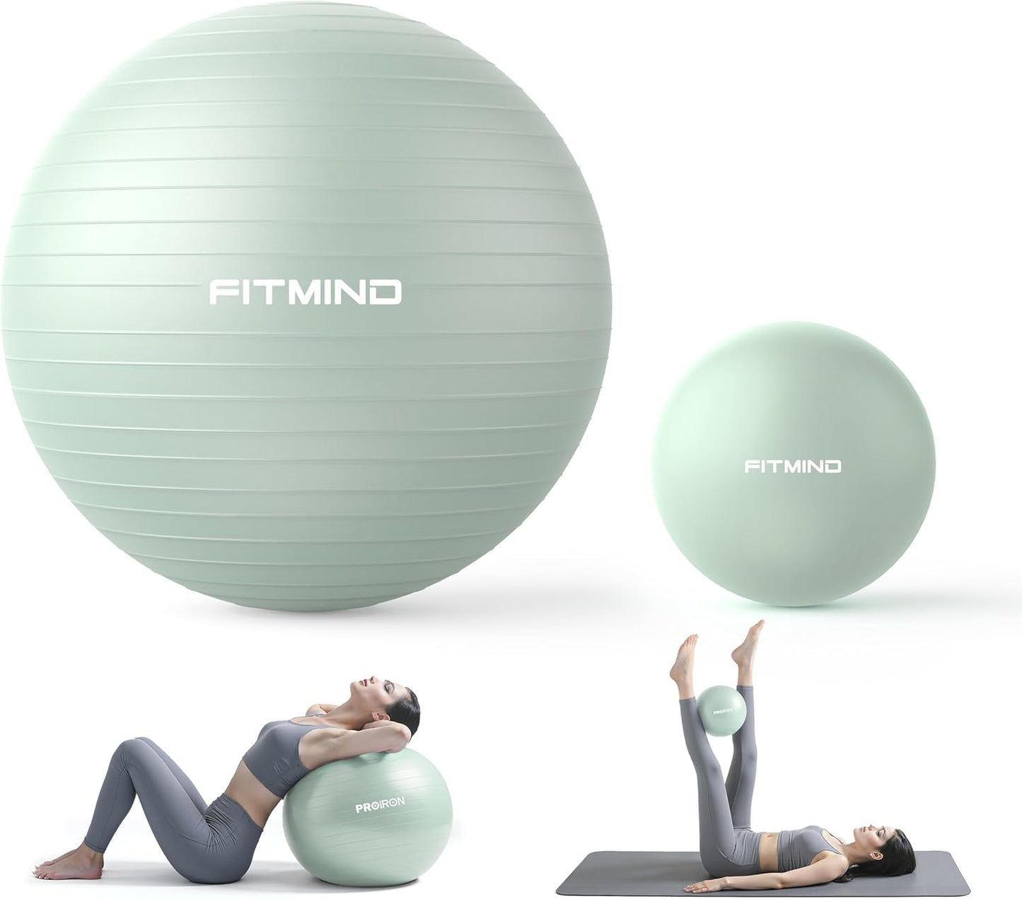 FITMIND Extra Thick Exercise Ball for Yoga, Pilates, and Fitness