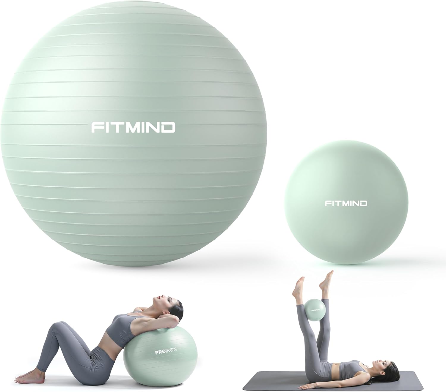 FITMIND Extra Thick Exercise Ball for Yoga, Pilates, and Fitness