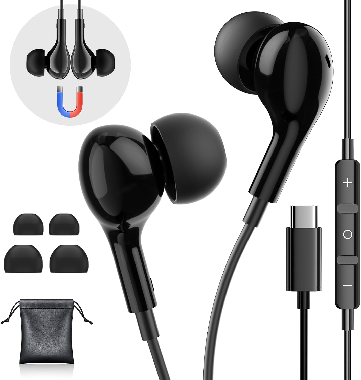 Hi-Fi USB C Earphones: Noise Cancelling Stereo Sound