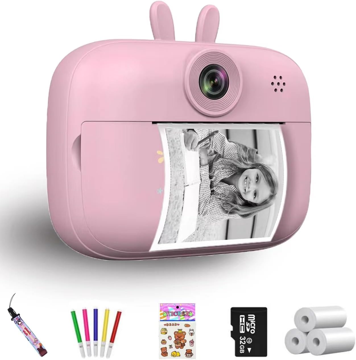 Instant Print Camera for Kids - HD Selfie Fun!