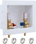 Washing Machine Outlet Box with Brass Water Hammer Arrestor - Quiet