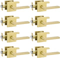 Gold Passage Door Handles for Hallways & Closets - Brushed Gold Set