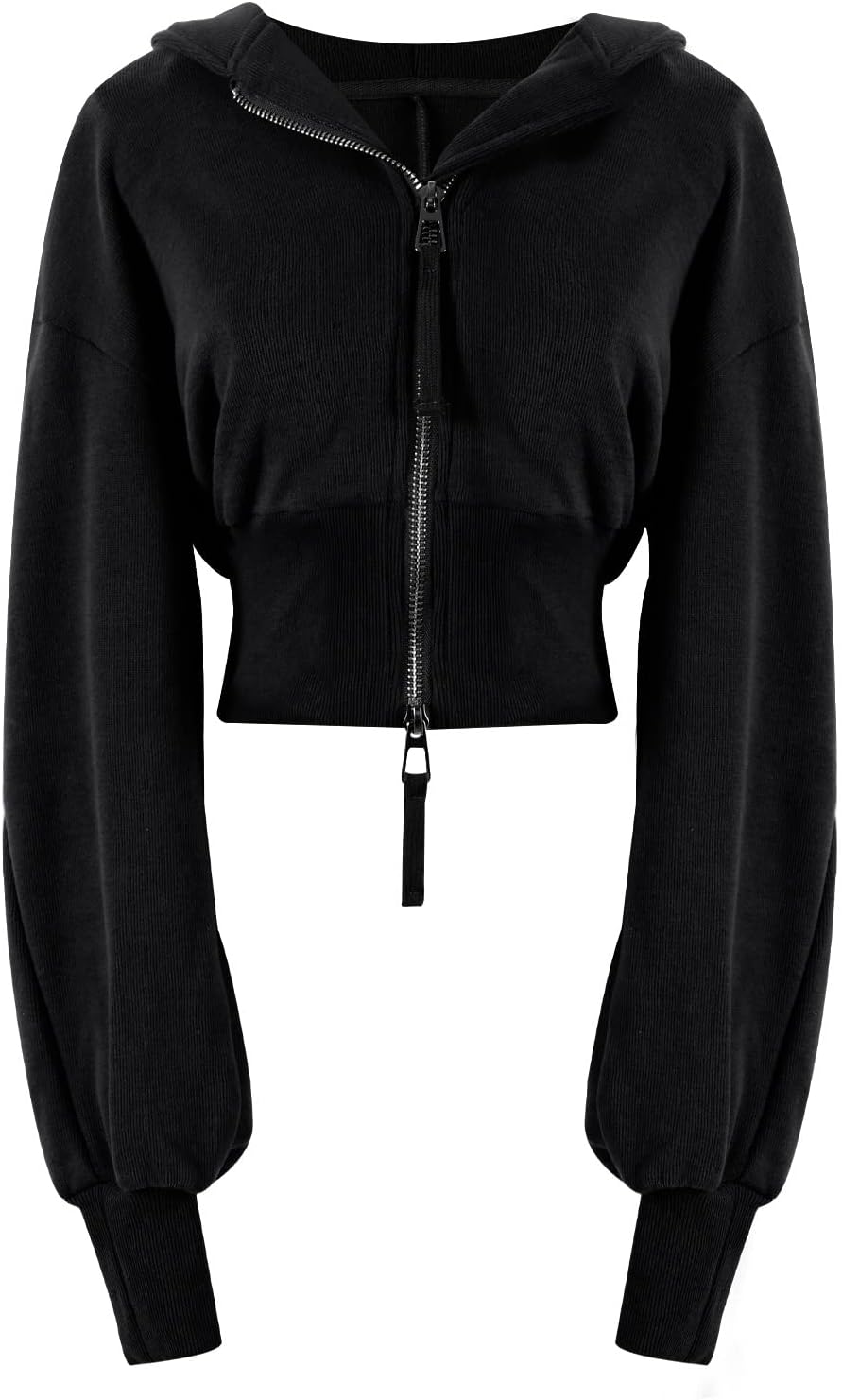Cropped Zip Up Hoodie for Women - Stylish Casual Fashion Jacket