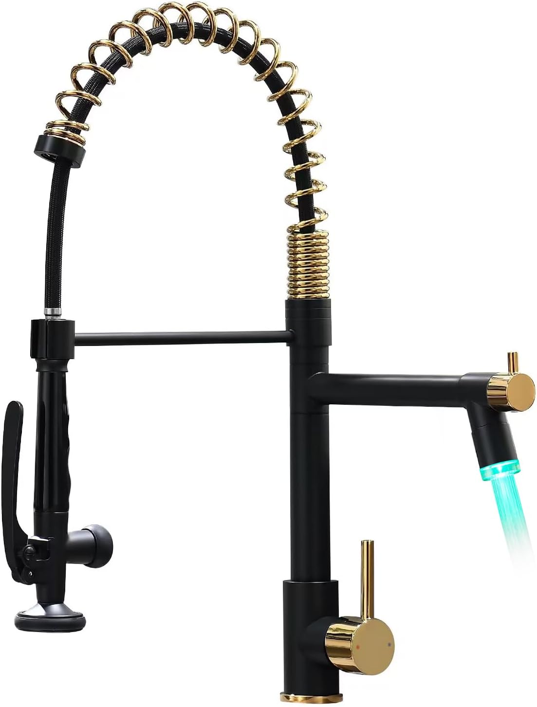 Fapully LED Kitchen Faucet with Pull Down Sprayer for Modern Kitchens