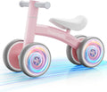 Baby Balance Bike for 1 Year Old Boys Girls - Lighted 4-Wheel Ride