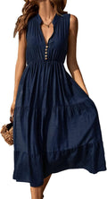 Chic Brovave Women's Sleeveless Shirt Dress for Summer Outings