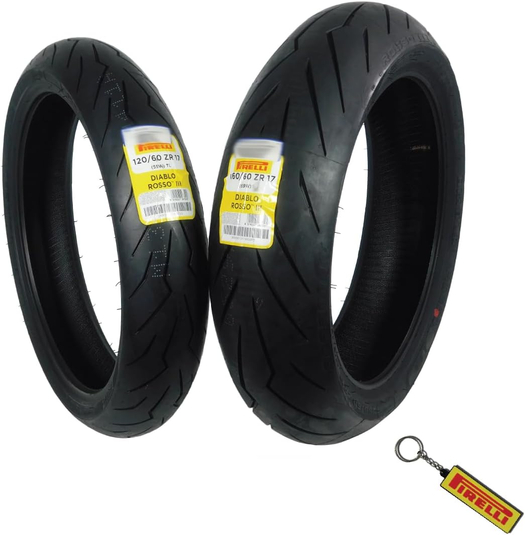 Pirelli Diablo Rosso III Motorcycle Tire Set for Sport Bikes