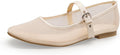 Leopard Flats for Women Mesh Ballet Mary Jane Slip On Breathable