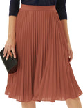 GRACE KARIN High Elastic Waist Pleated Chiffon Midi Skirt (Style YNHW)