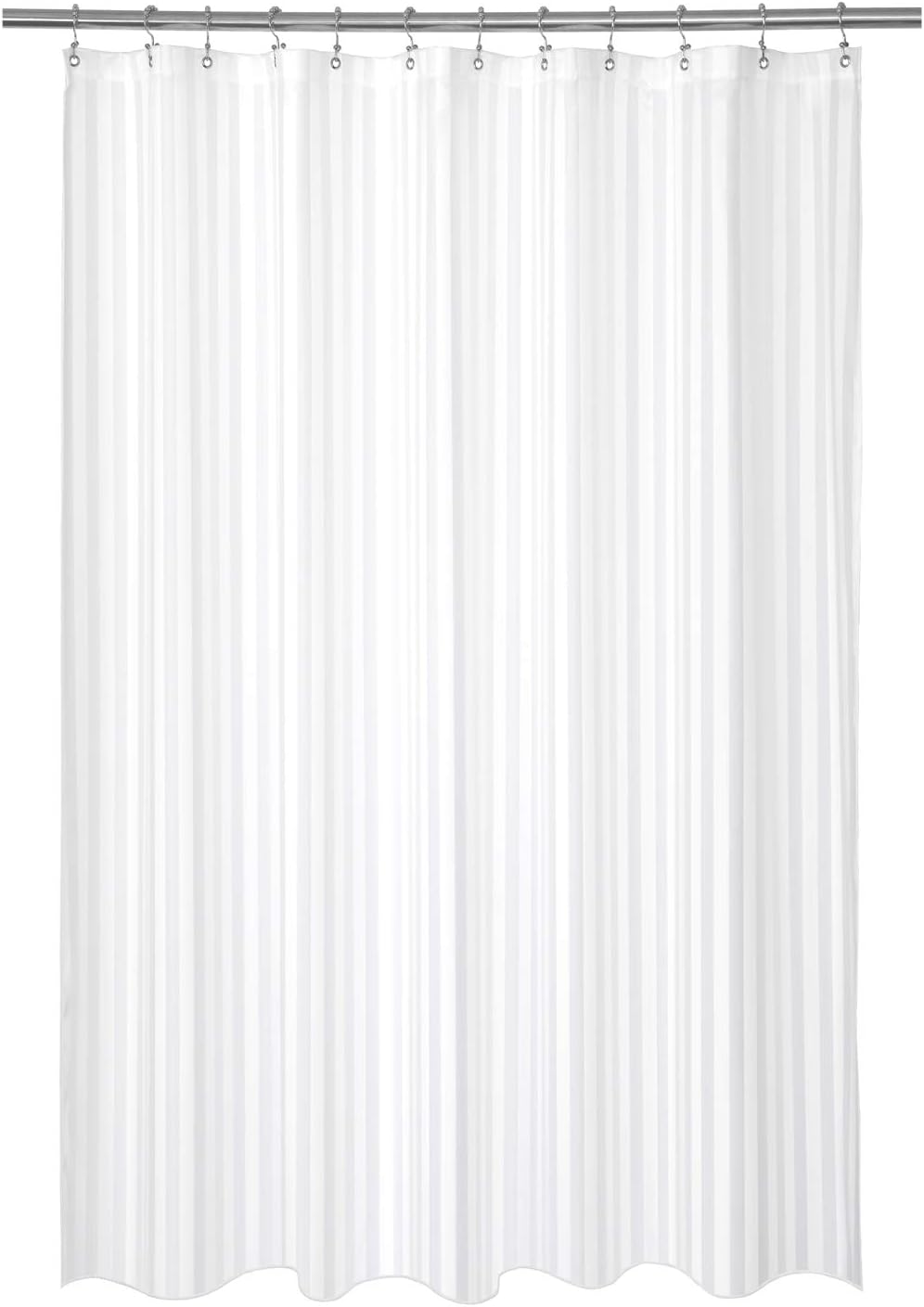 Barossa Design Satin Striped Shower Curtain, Waterproof & Machine Washable