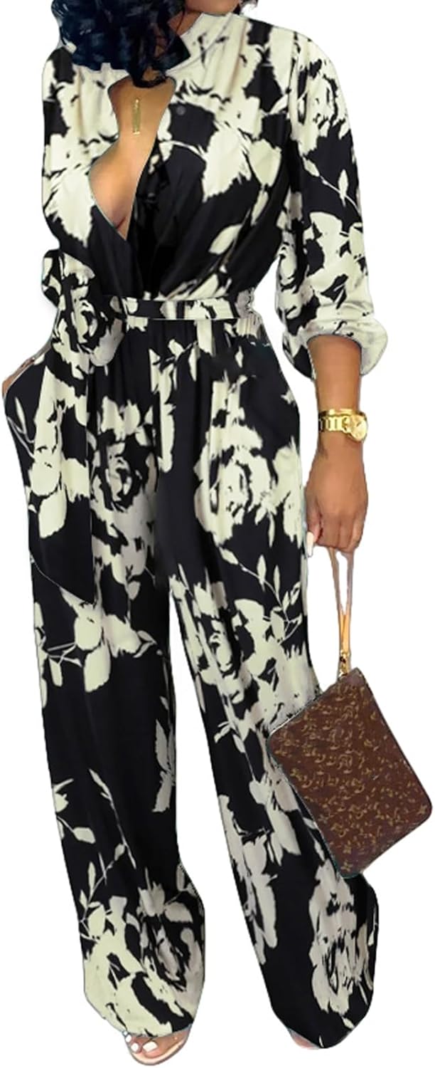 Elegant Floral Black Jumpsuit for Women by SxClub - Perfect Fit