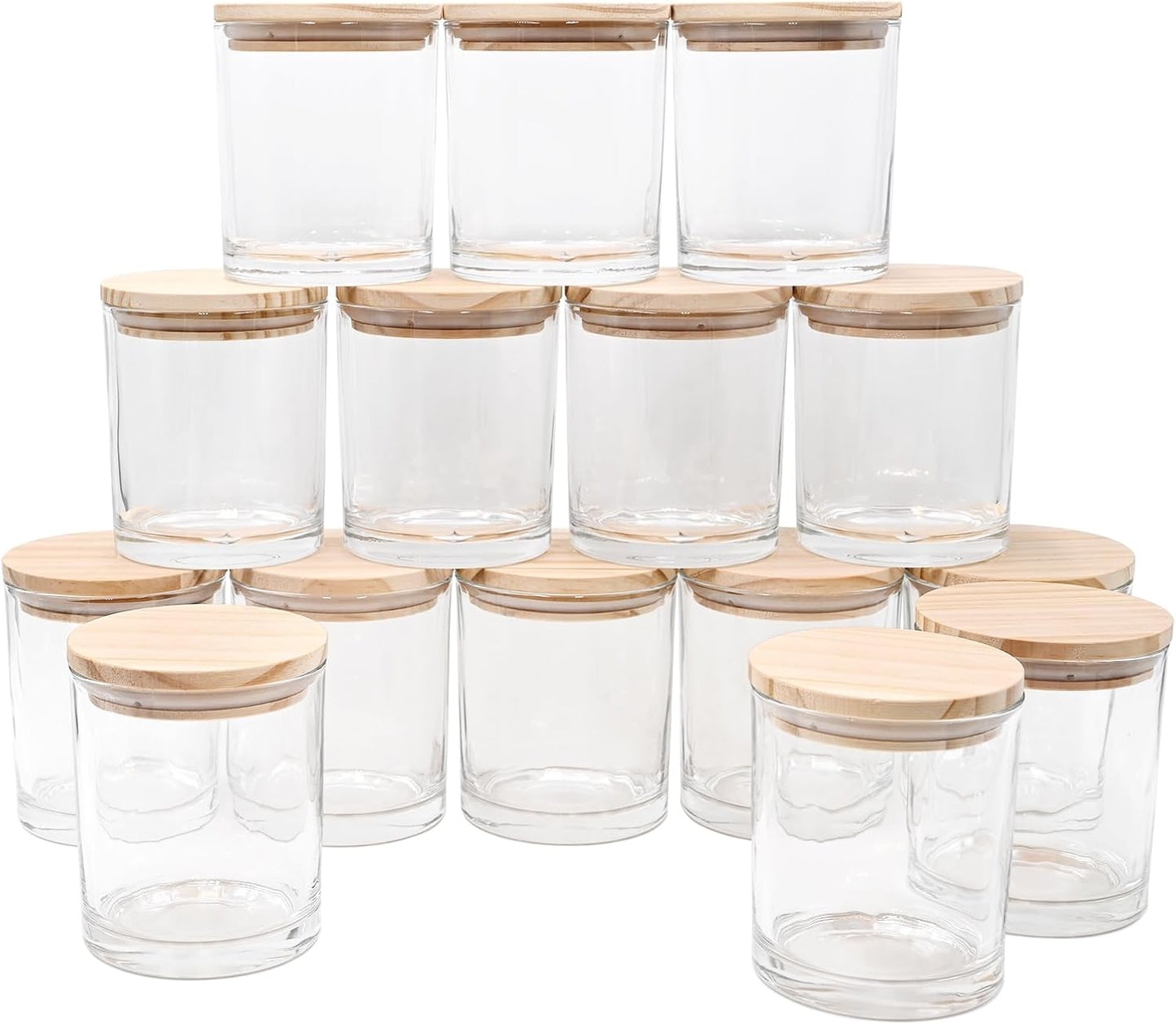 10 OZ Thick Candle Jars for Making Candles - 15 Pcs Clear