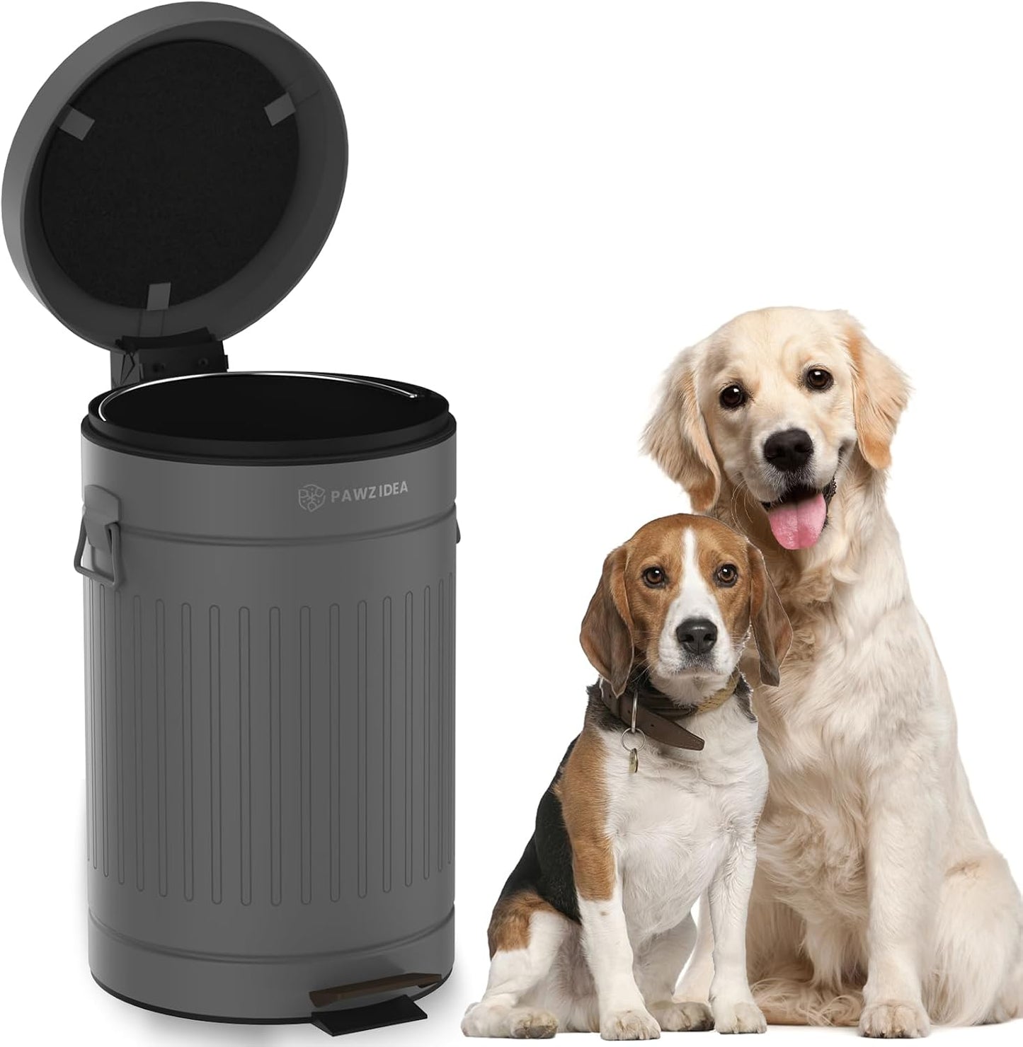 PAWZIDEA Dog Poop Trash Can with Odor Control for Outdoor Use