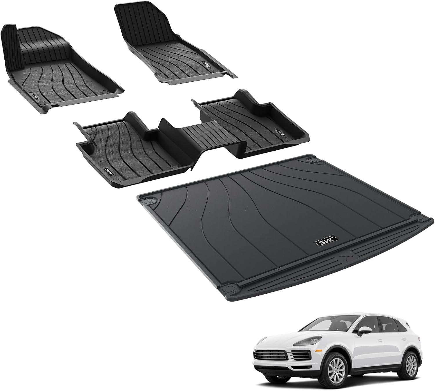 Custom Fit 3W Floor Mats for Porsche Cayenne 2019-2025