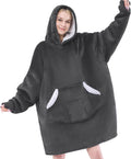 Wearable Blanket Hoodie Oversized Sherpa Fleece Sweatshirt - Cozy