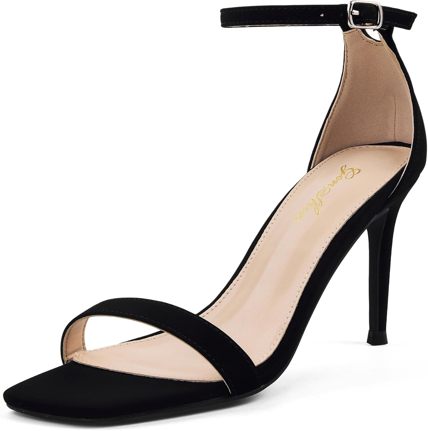 GENSHUO Women's Heeled Sandals: Strappy Stiletto High Heels