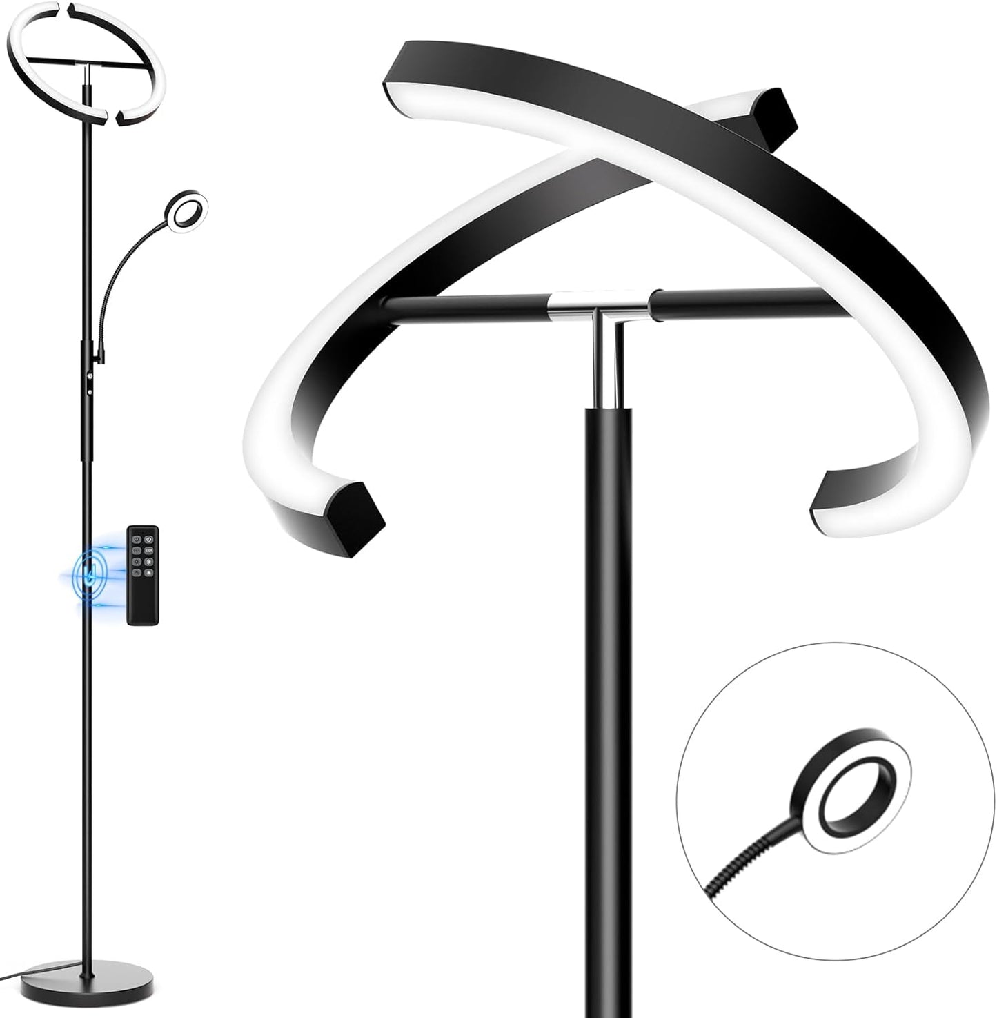 Upgraded 2-in-1 LED Floor Lamp for Modern Living Spaces