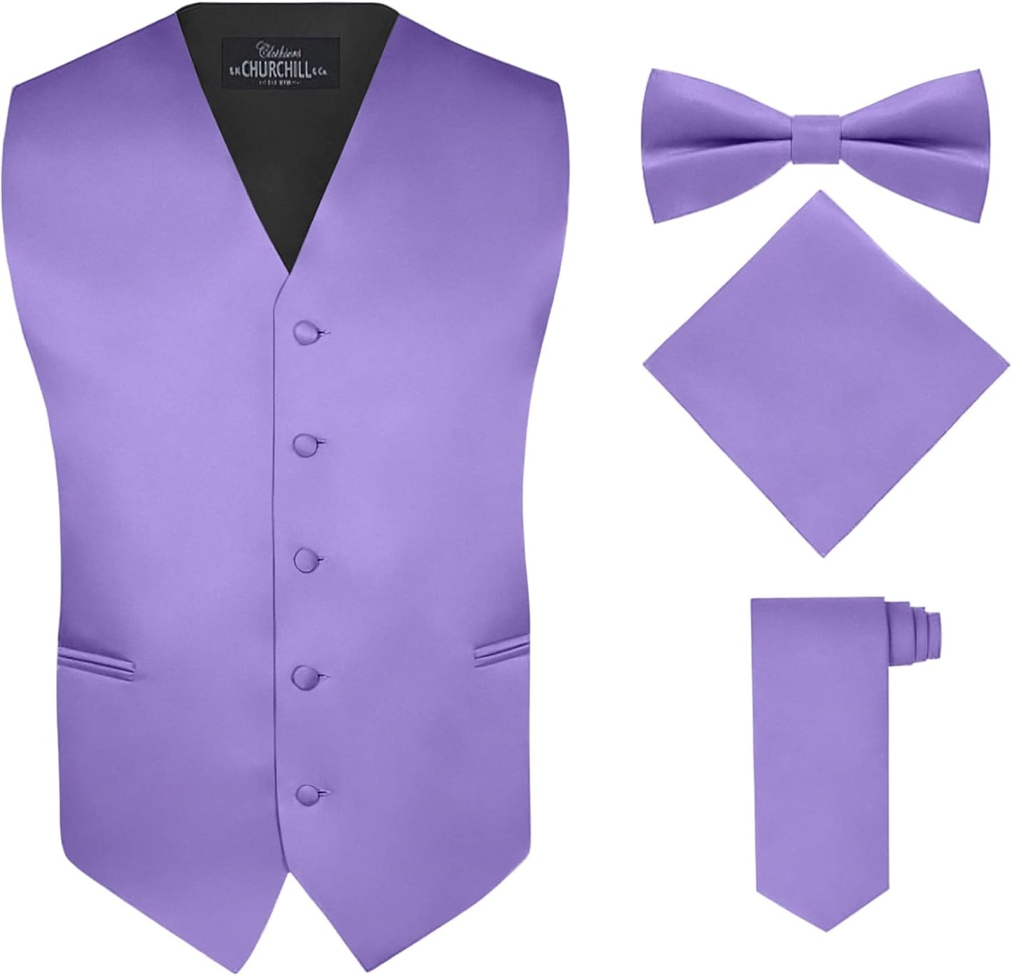S.H. Churchill & Co. Men's 4 Piece Vest Set for Formal Events