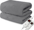 Heated Mattress Pad King Size Dark Grey - Dual Control Bed Warmer