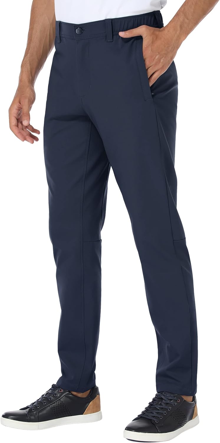 PULI Golf Pants Men Stretch Slim Fit Waterproof Tapered Design