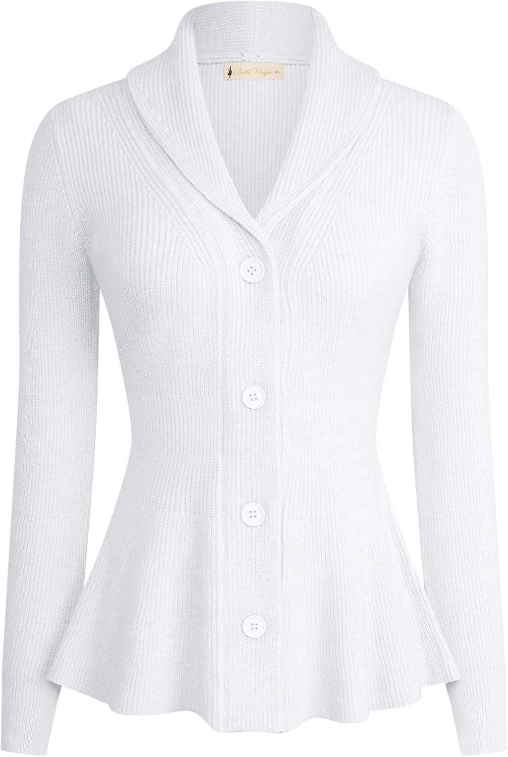 Vintage Cardigan Sweater for Women - Shawl Lapel Button Down