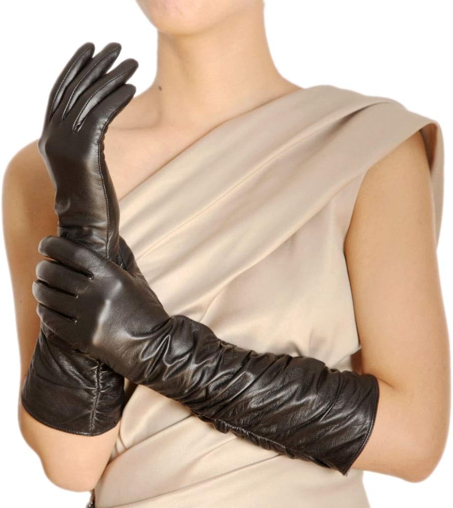 WARMEN Women's Long Evening Dress Touchscreen Leather Gloves - Stay Stylishly Warm!