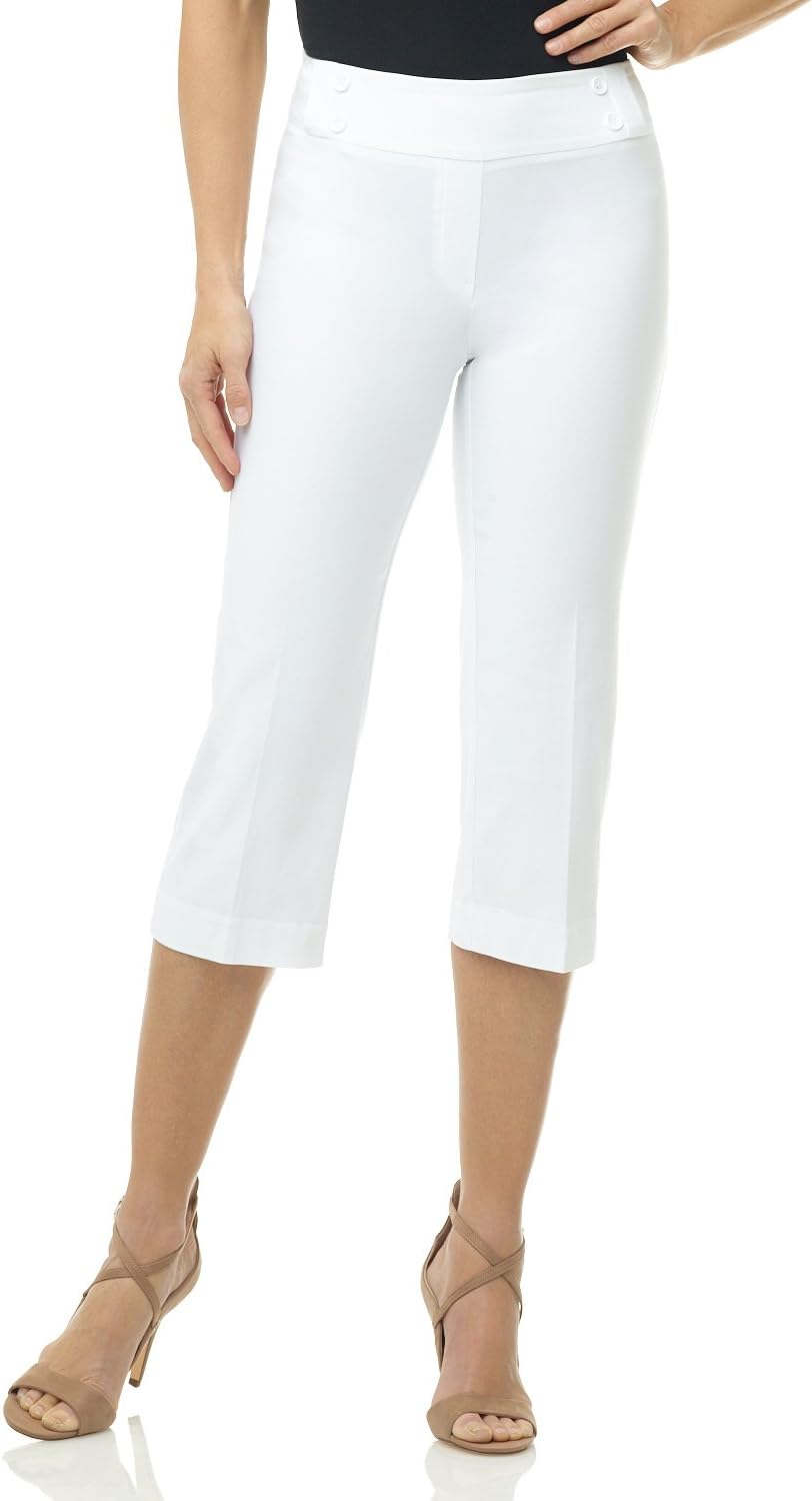 Rekucci Womens Comfort Stretch Pull-On Capri Pants for Casual Wear