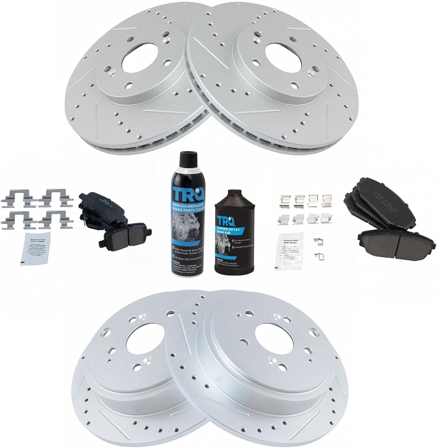 TRQ Performance Brake Pad & Rotor Kit for 2001-2002 Acura MDX