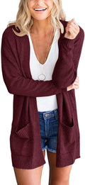 Waffle Knit Long Sleeve Cardigan Sweater - Cozy Duster with Pockets in