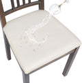 Cream PU Leather Dining Chair Seat Covers 6 Pack - Waterproof Fit