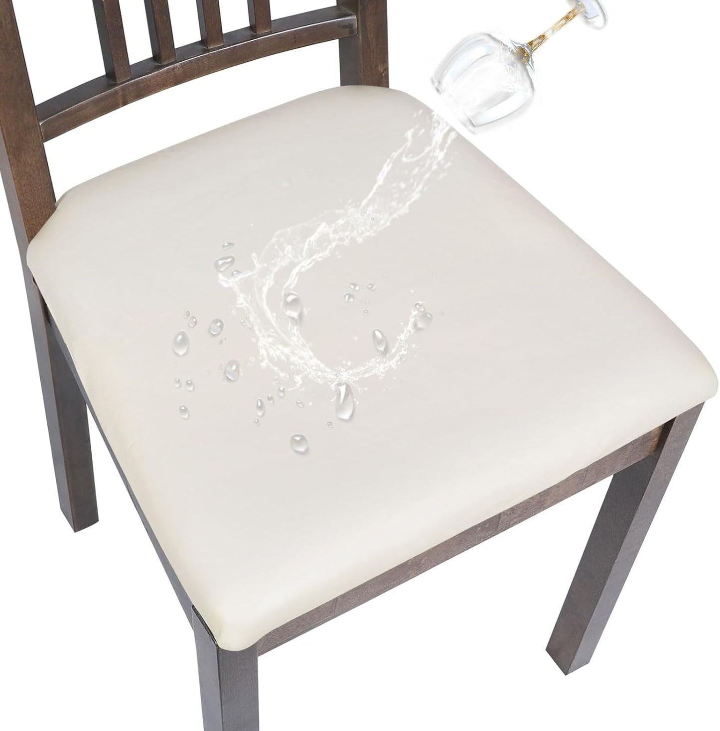 SearchI Waterproof PU Leather Seat Covers for Dining Chairs